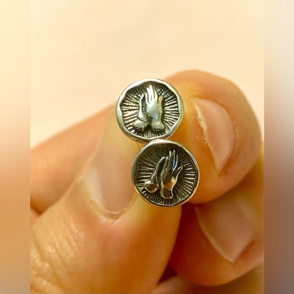 🙏 Silver 925 Praying Hands Stud Earrings 🙏